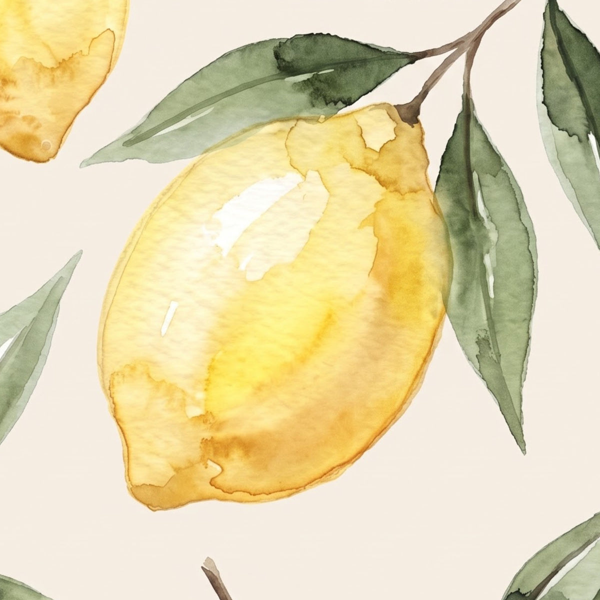 Amalfi Lemon placemat print, close-up