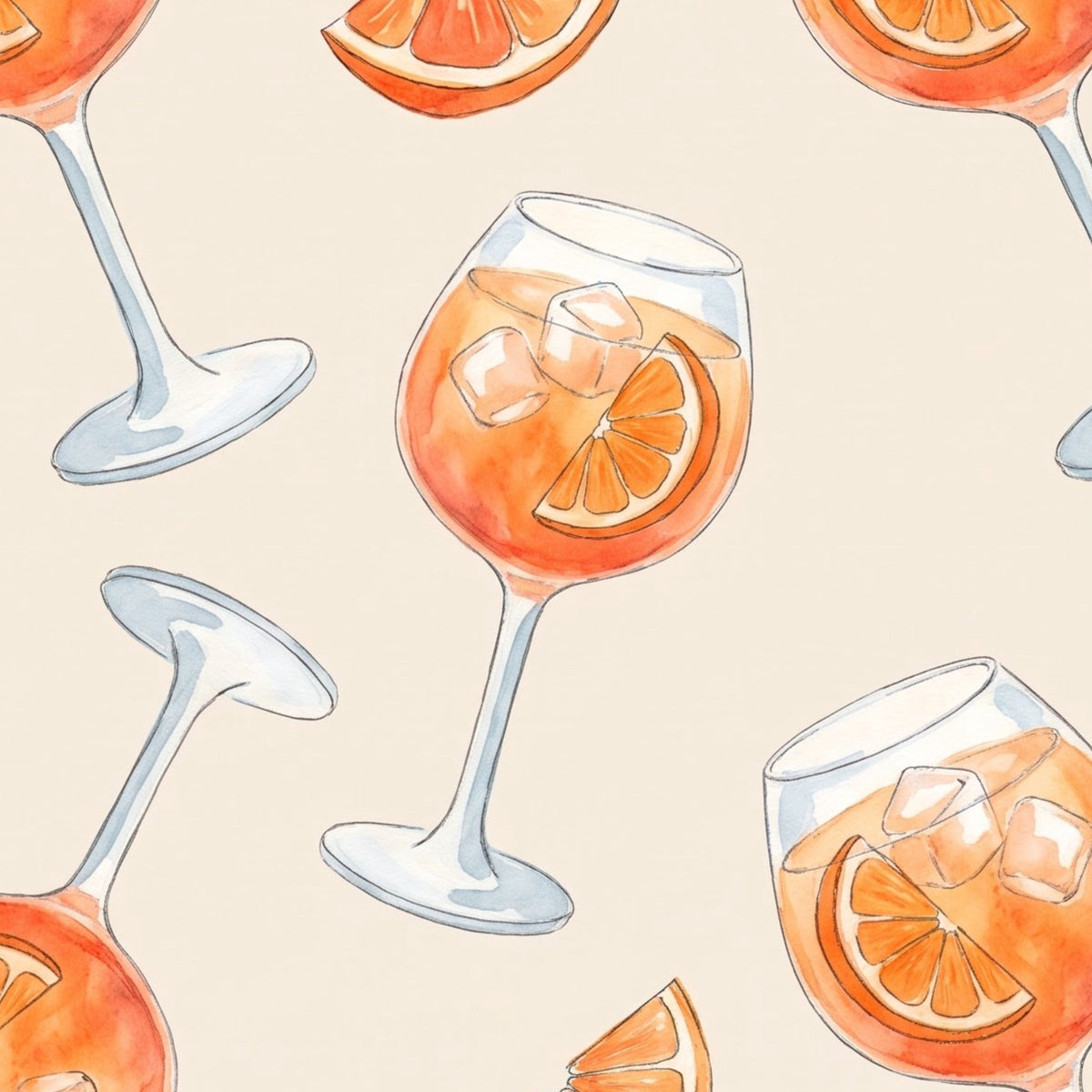 Aperitivo Spritz Cocktail placemat print, close-up