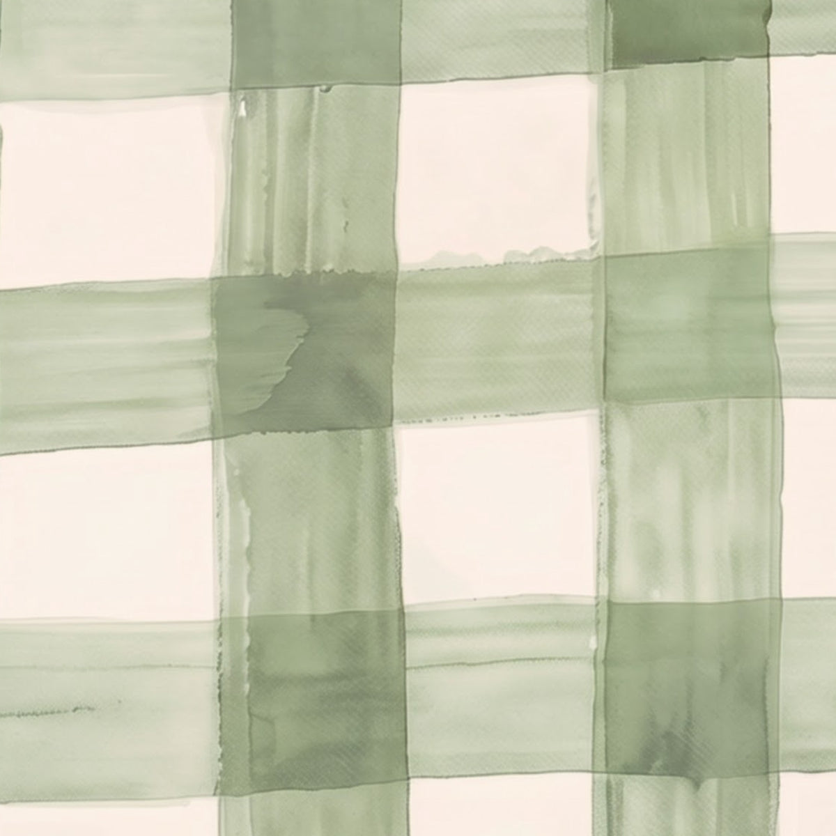 Sage Green Gingham placemat print, close-up