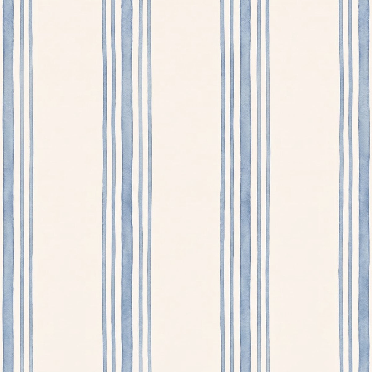 Blue Ticking Stripe placemat print, close-up